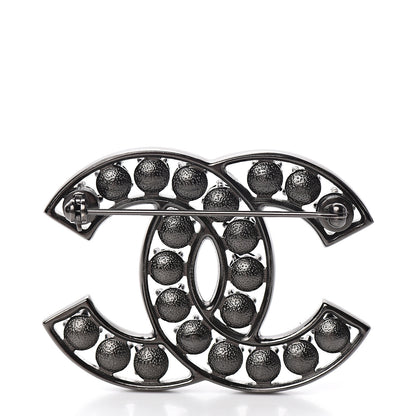Chanel Crystal CC Brooch Black 2 of 5