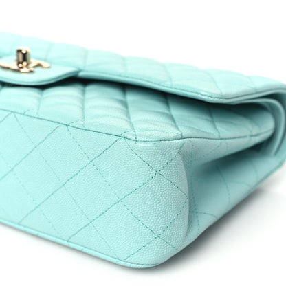 Chanel Caviar Quilted Medium Double Flap Light Blue 10 of 10