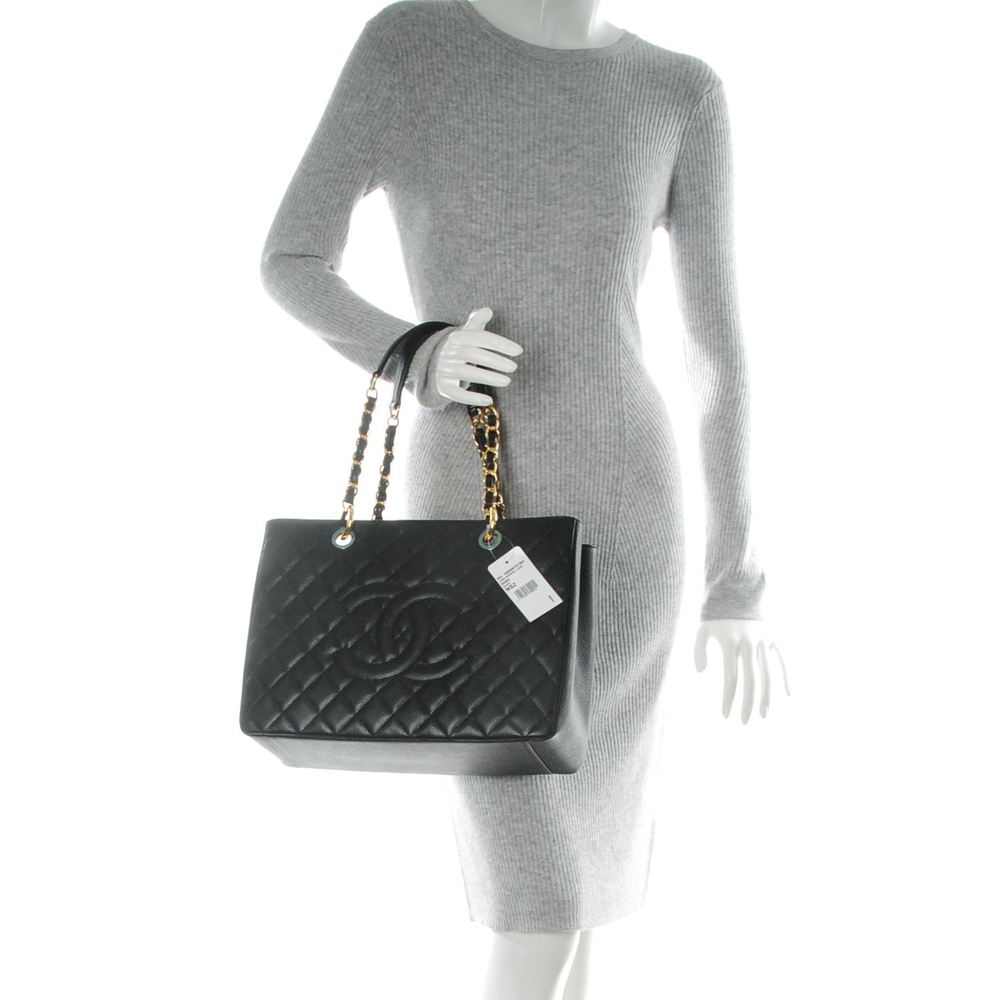 Caviar Quilted Grand Shopping Tote GST Black