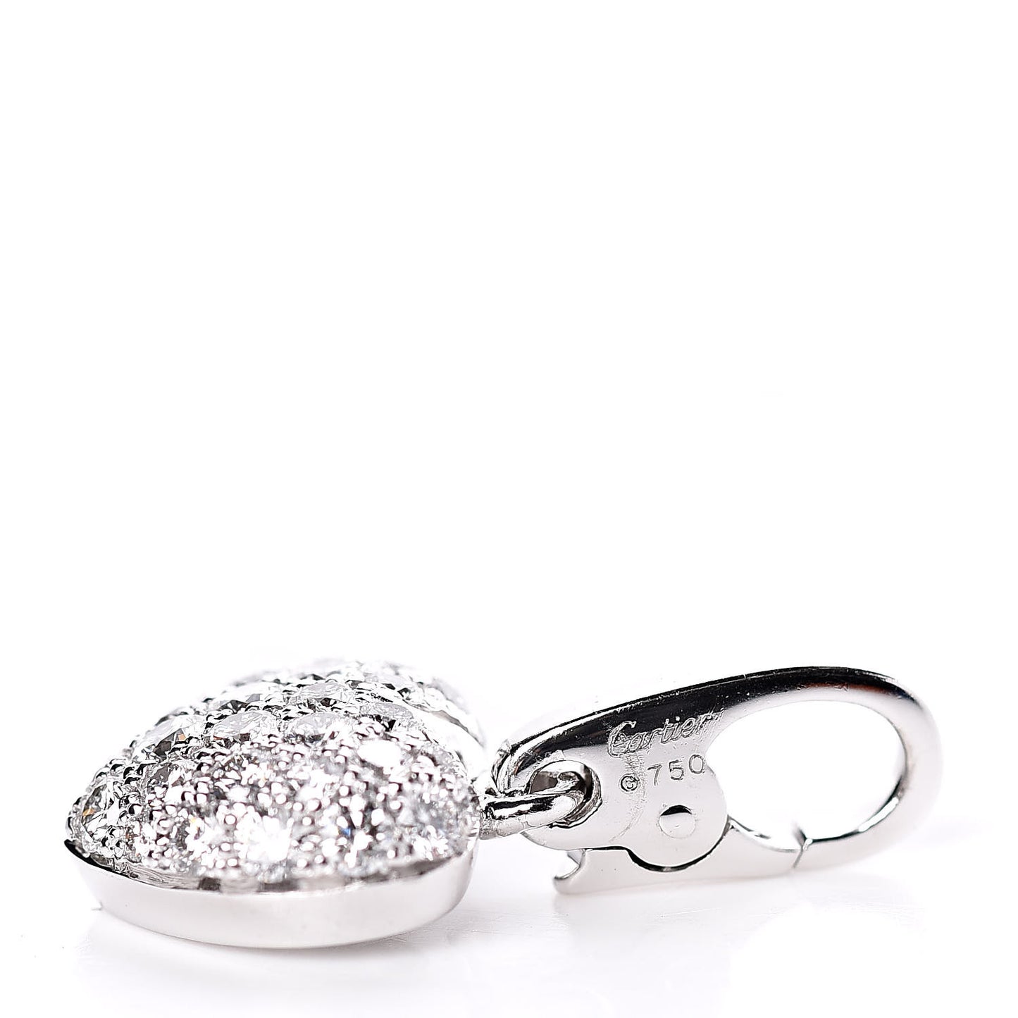 18K White Gold Diamond Heart Charm Pendant