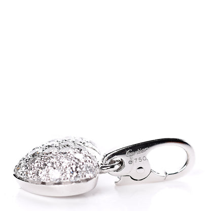 Cartier 18K White Gold Diamond Heart Charm Pendant 3 of 3