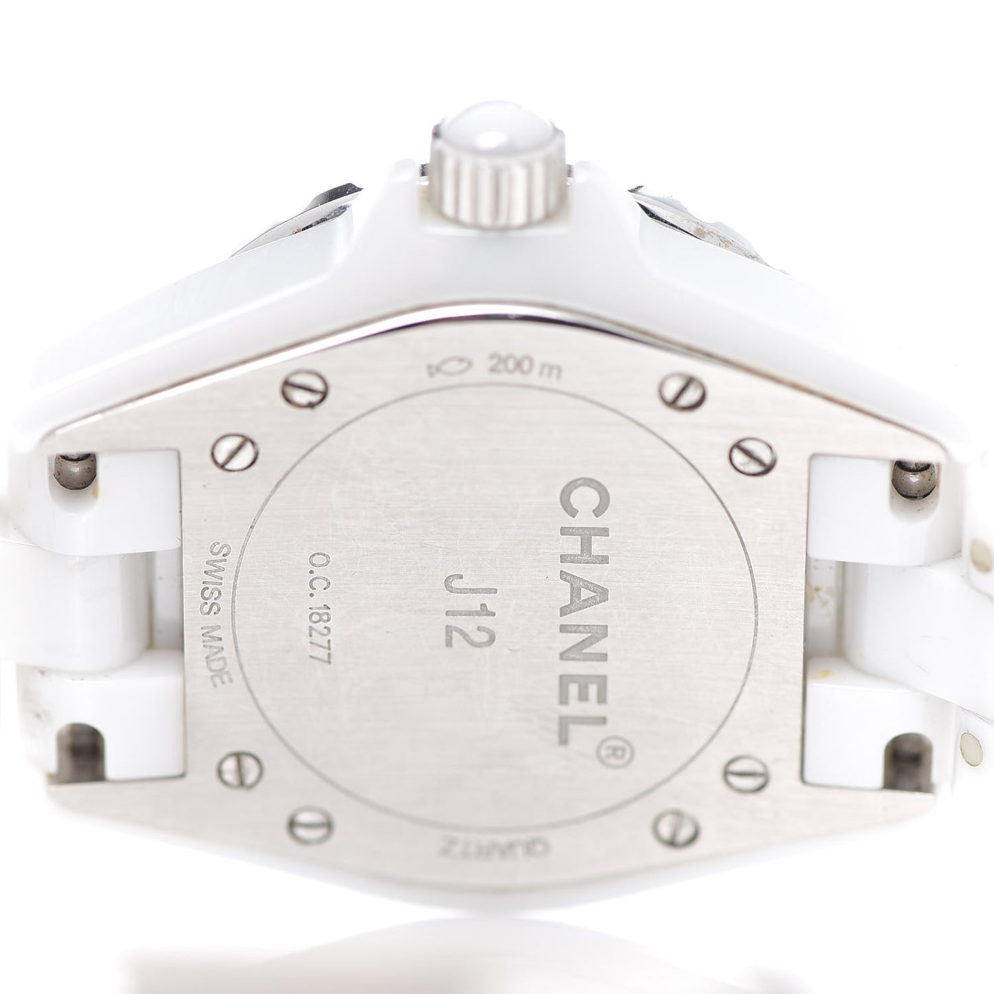 Stainless Steel Ceramic Diamond 33mm J12 Quartz Watch White