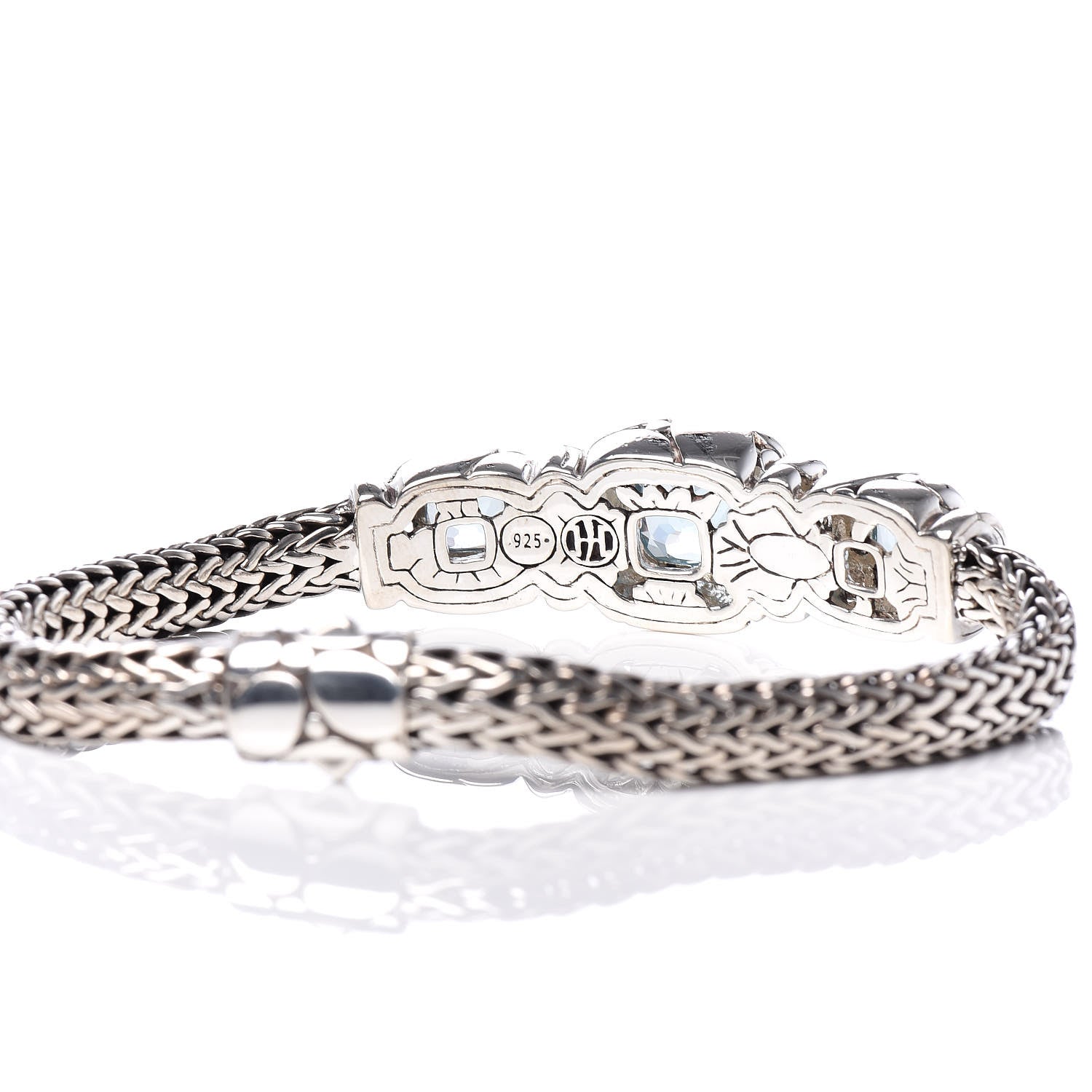 John Hardy Sterling Silver Blue Topaz Batu Kali Bracelet 4 of 5