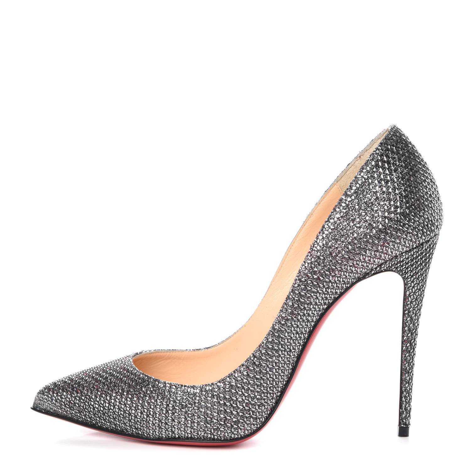 Christian Louboutin Glitter Diams Pigalle Follies 100 Pumps 40 Antic Silver 1 of 8
