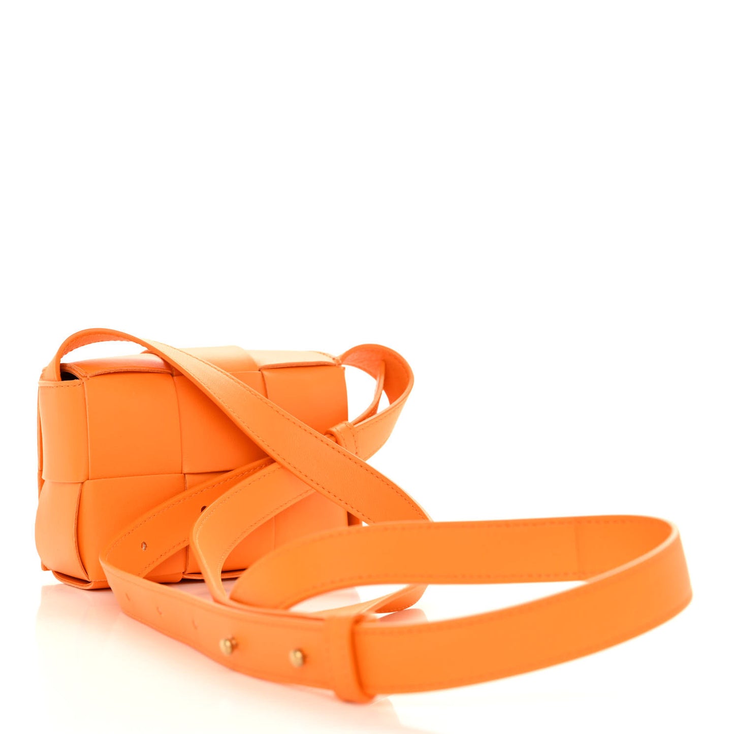 Lambskin Maxi Intreccio Candy Cassette Crossbody Bag Tangerine