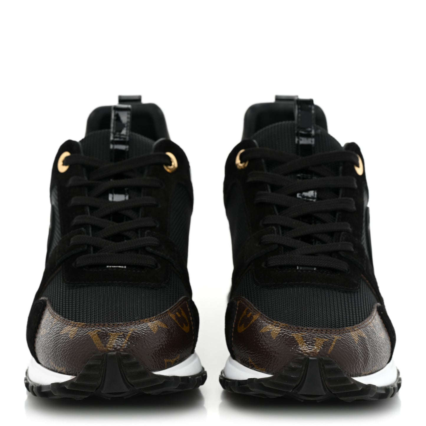 Suede Monogram Run Away Sneakers 39.5 Black