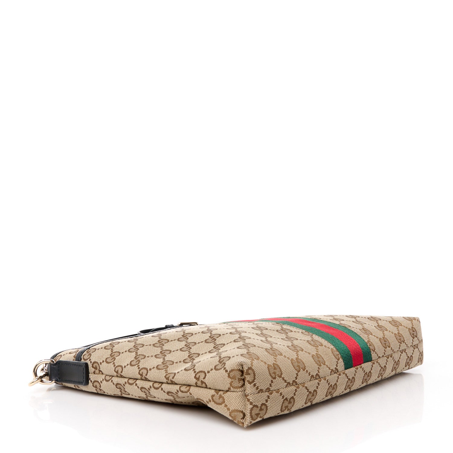 Gucci GG Monogram Web Flat Messenger Bag Black 4 of 11
