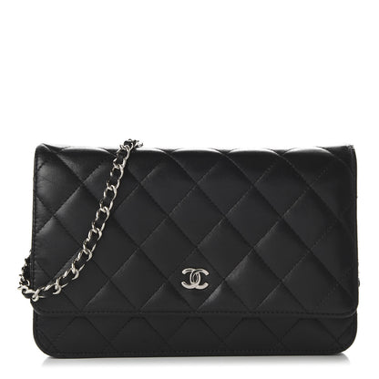 Chanel Lambskin Quilted Wallet On Chain WOC Black 1 of 12