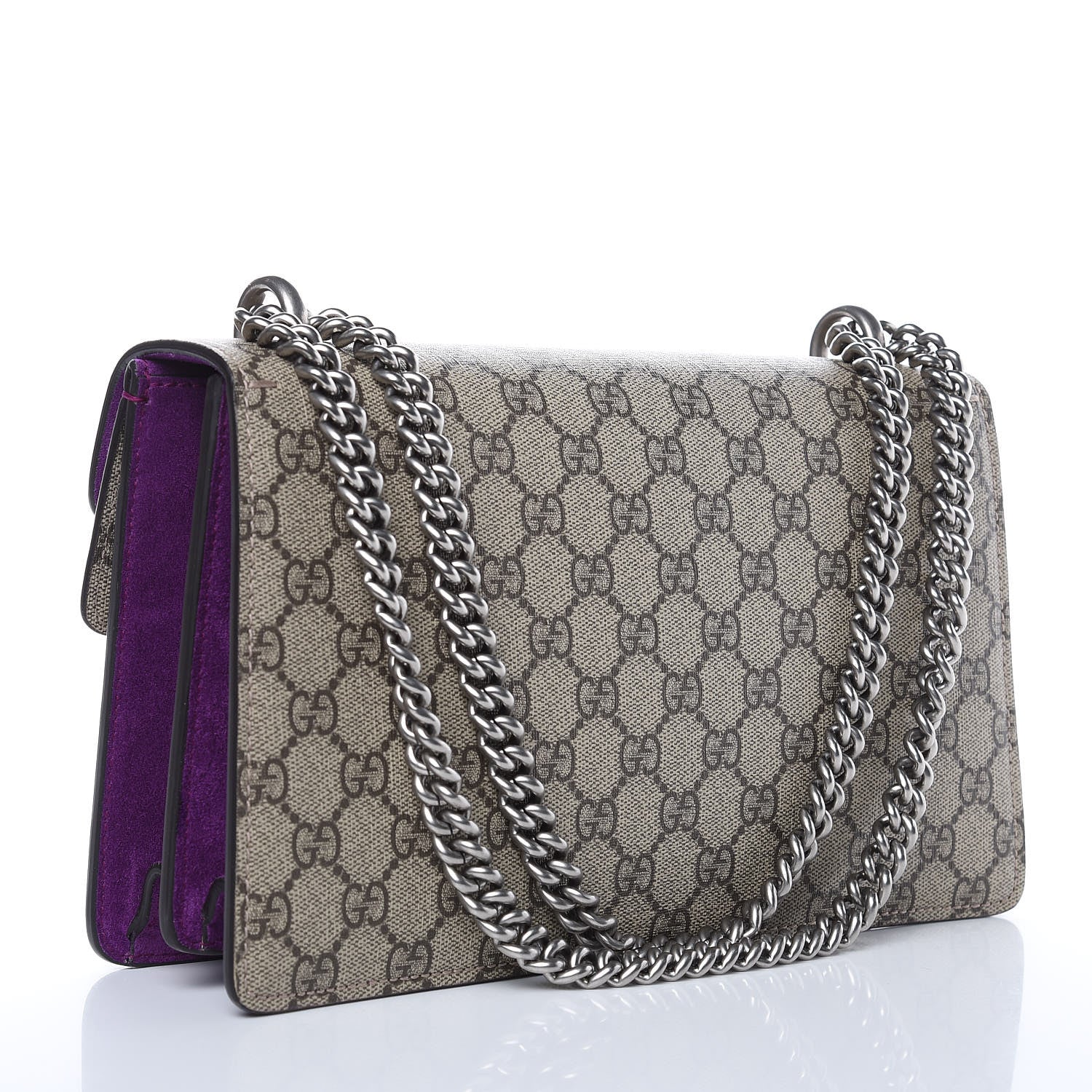 Gucci GG Supreme Monogram Embroidered Small Dionysus Shoulder Bag Purple 3 of 12
