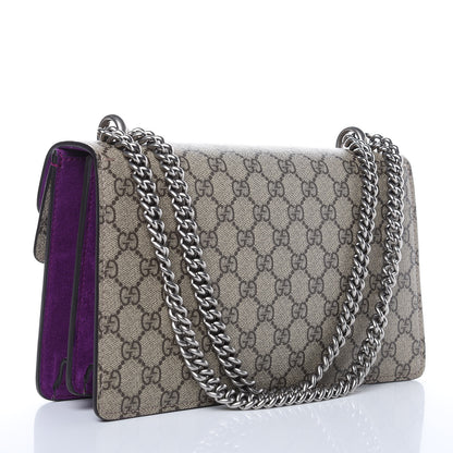 Gucci GG Supreme Monogram Embroidered Small Dionysus Shoulder Bag Purple 3 of 12