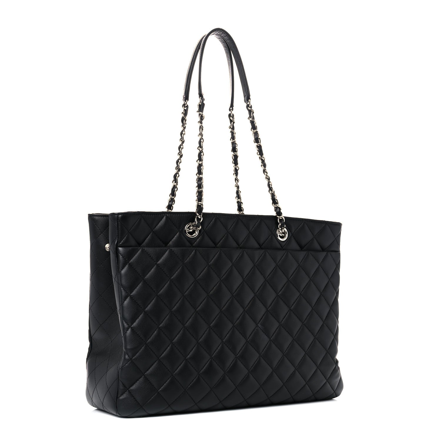 Chanel Calfskin Quilted Large Classic Shopping Tote Black 3 of 13