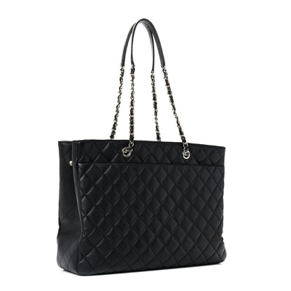 Chanel Calfskin Quilted Large Classic Shopping Tote Black 3 of 13