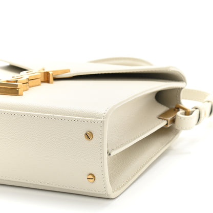 Saint Laurent Grain de Poudre Mini Classic Monogram Cassandra Top Handle Vintage White 10 of 11