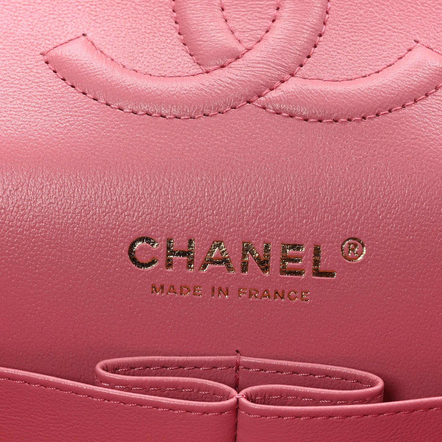 Caviar Quilted Medium Double Flap Pink