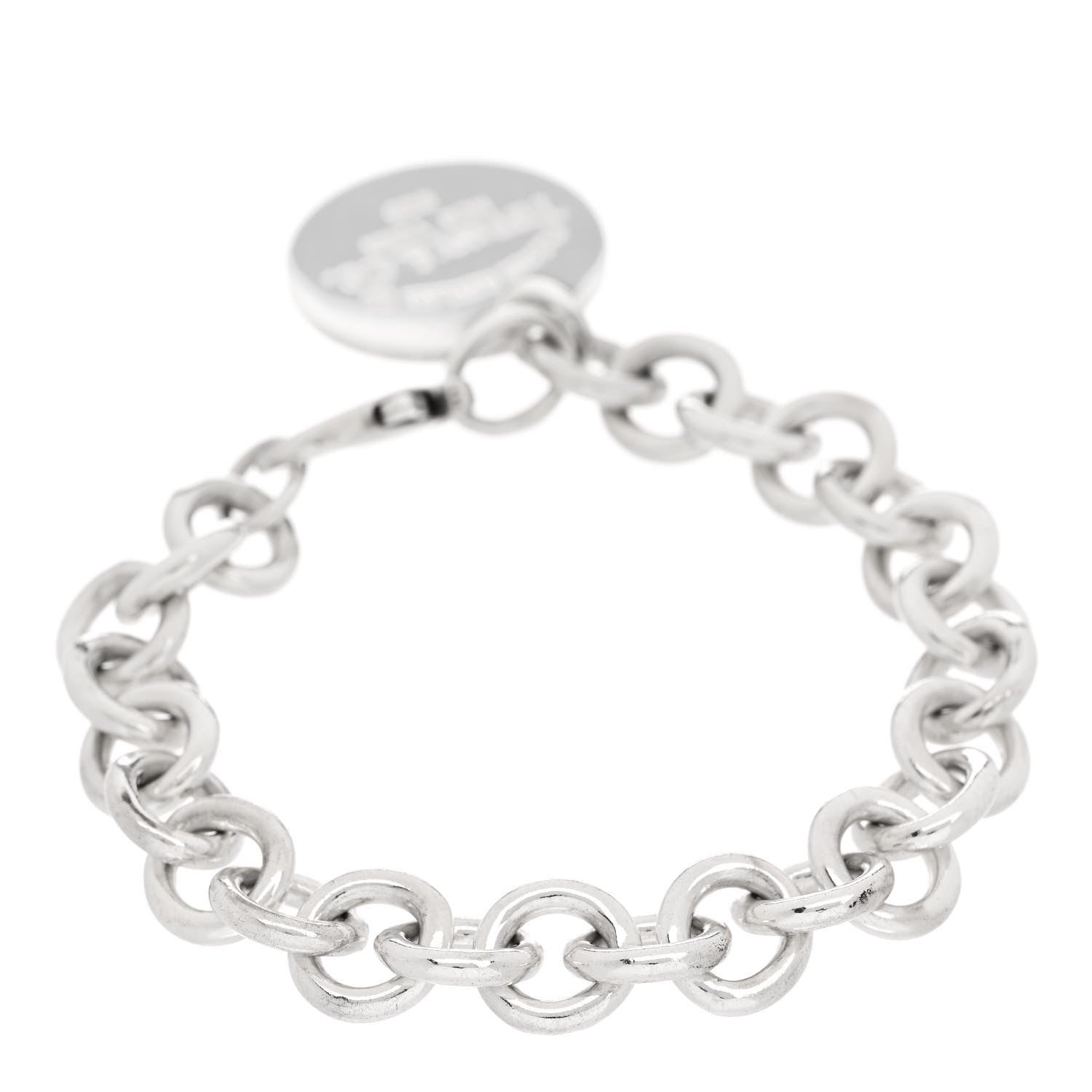 Tiffany Sterling Silver Return to Tiffany Round Tag Charm Bracelet 2 of 3