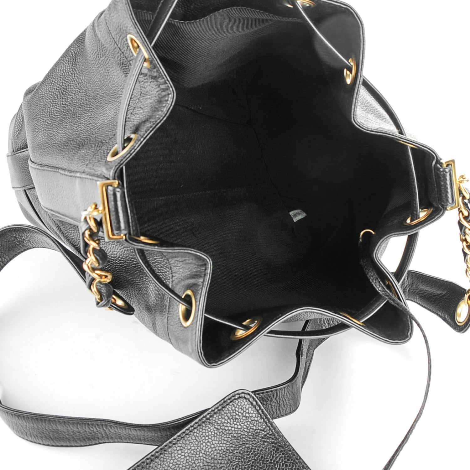 Chanel Caviar CC Drawstring Shoulder Bag Black 6 of 10