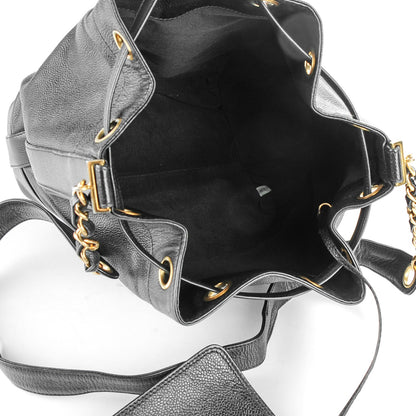 Chanel Caviar CC Drawstring Shoulder Bag Black 6 of 10