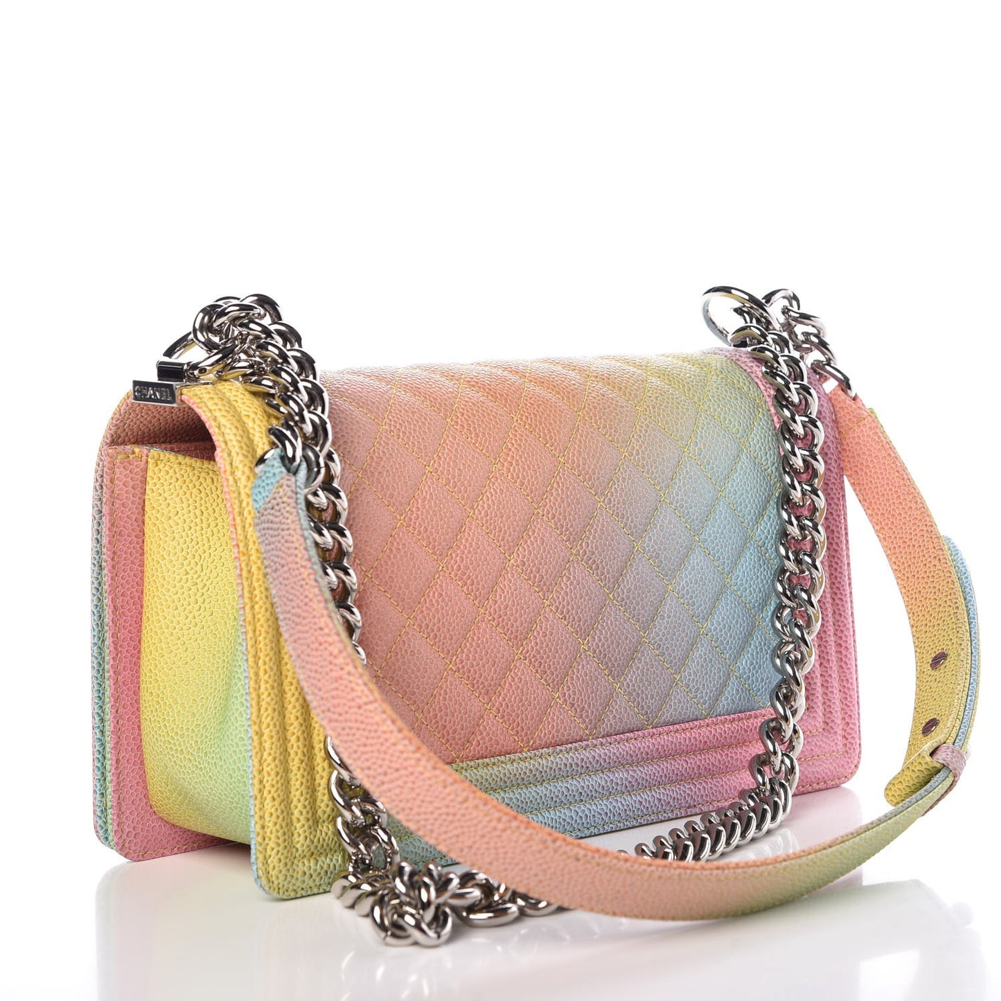 Caviar Quilted Medium Cuba Rainbow Boy Flap Multicolor