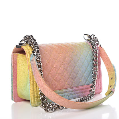 Chanel Caviar Quilted Medium Cuba Rainbow Boy Flap Multicolor 3 of 9