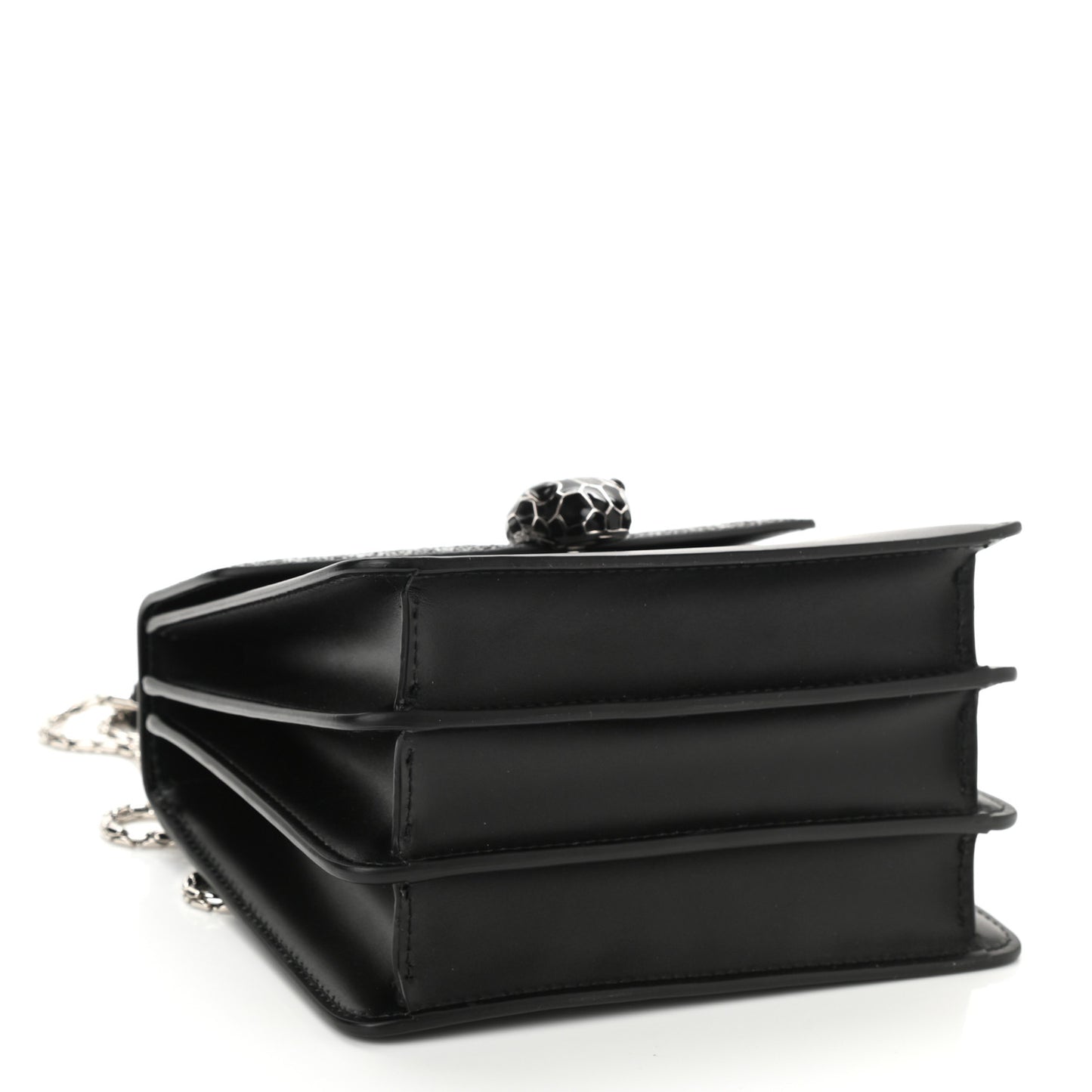Calfskin Galuchat Serpenti Forever Crossbody Black