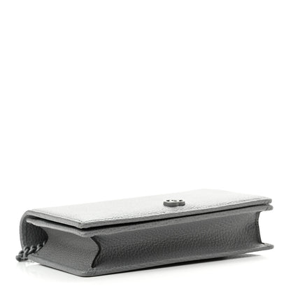 Gucci Dollar Calfskin Enamel Monochrome Mini GG Marmont Chain Wallet Deep Grey 4 of 12