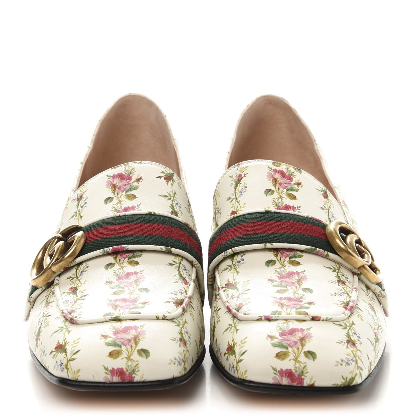 Calfskin Web Pearl Embellished Peyton Loafer 40.5 White