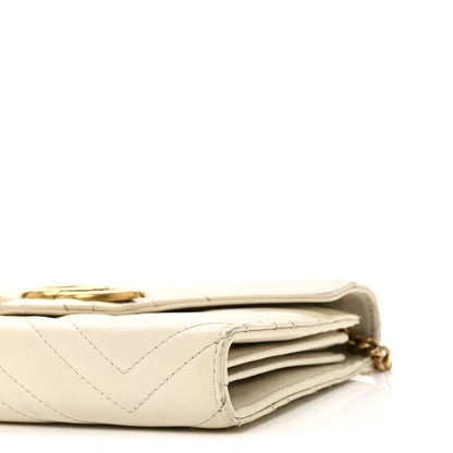 Gucci Calfskin Matelasse GG Marmont Chain Wallet Mystic White 10 of 11