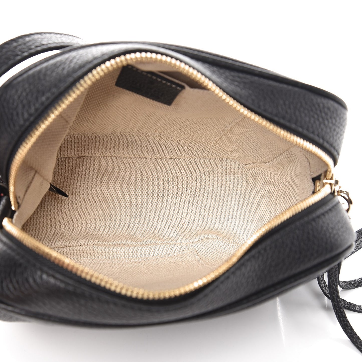 Pebbled Calfskin Small Soho Disco Bag Black