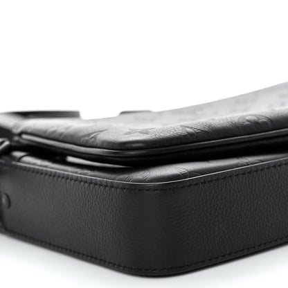 Louis Vuitton Calfskin Monogram Embossed Trio Messenger Black 9 of 10