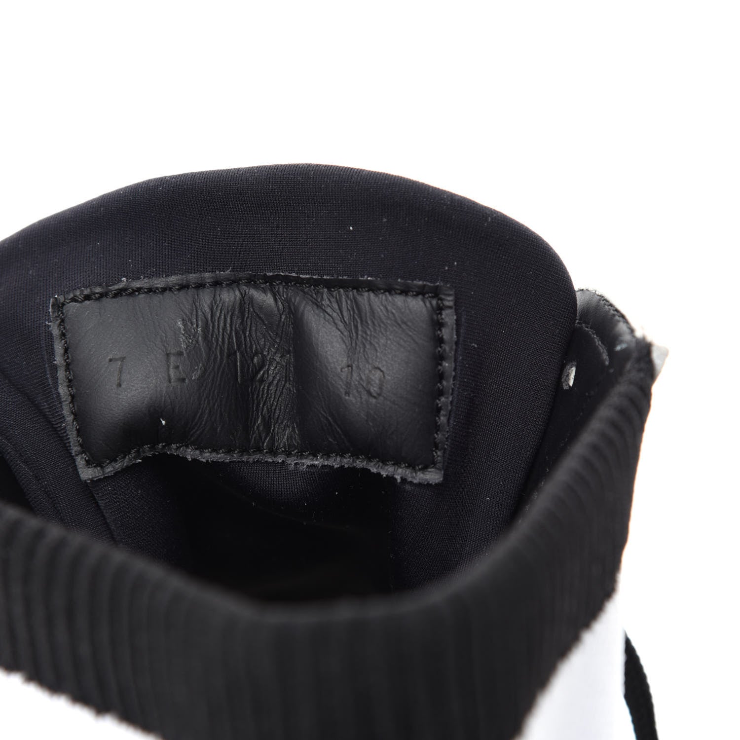 Fendi Calfskin Stretch Mens Lace Up High Top Sneakers 10 White Black 9 of 10