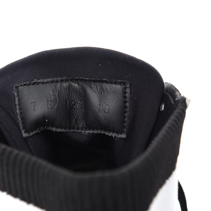 Fendi Calfskin Stretch Mens Lace Up High Top Sneakers 10 White Black 9 of 10
