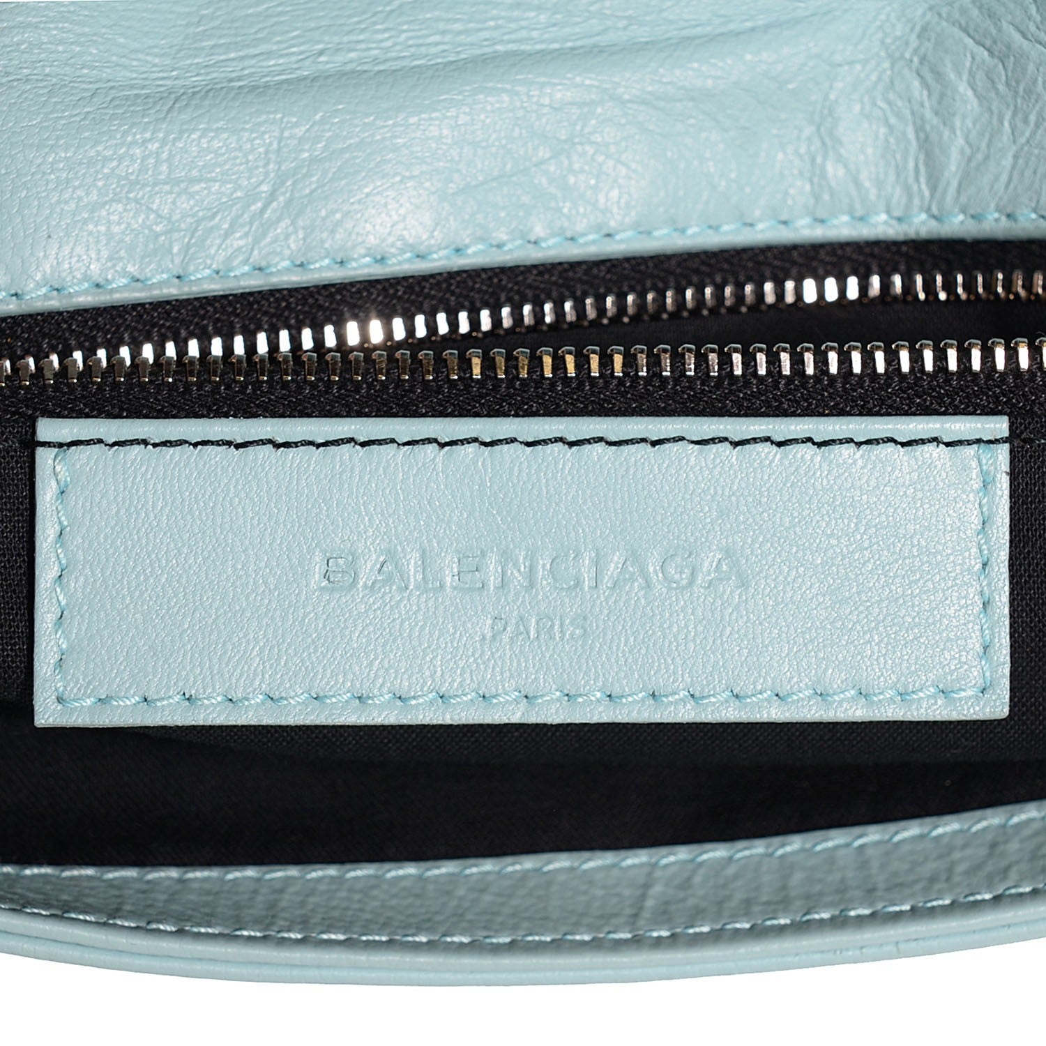 Balenciaga Matte Goatskin Rubber Covered Classic Hardware Envelope Clutch Bleu Layette 5 of 8