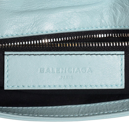 Balenciaga Matte Goatskin Rubber Covered Classic Hardware Envelope Clutch Bleu Layette 5 of 8