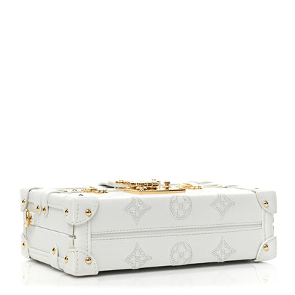 Louis Vuitton Calfskin Monogram Embroidered Petite Malle White 4 of 7