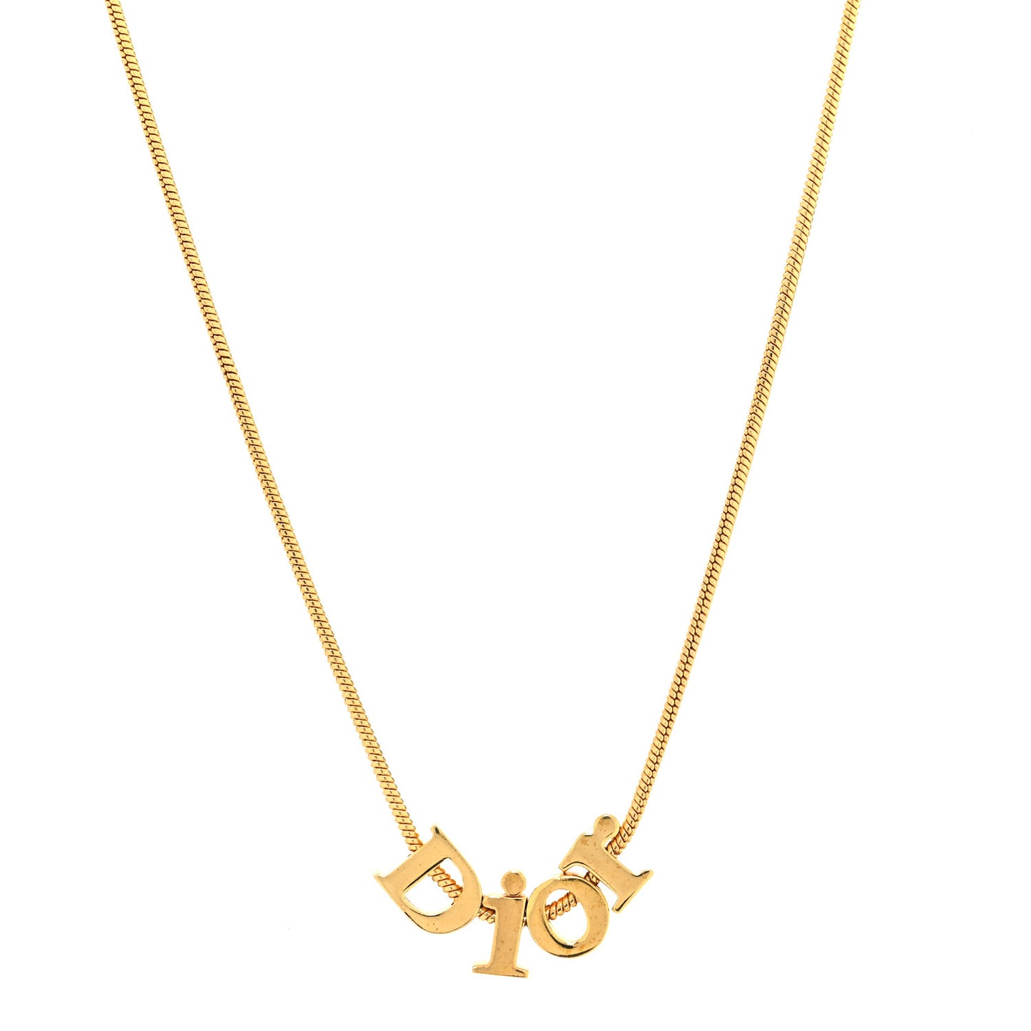 Metal Logo Necklace Gold