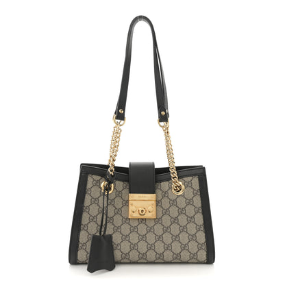 Gucci GG Supreme Monogram Small Padlock Tote Black 1 of 11