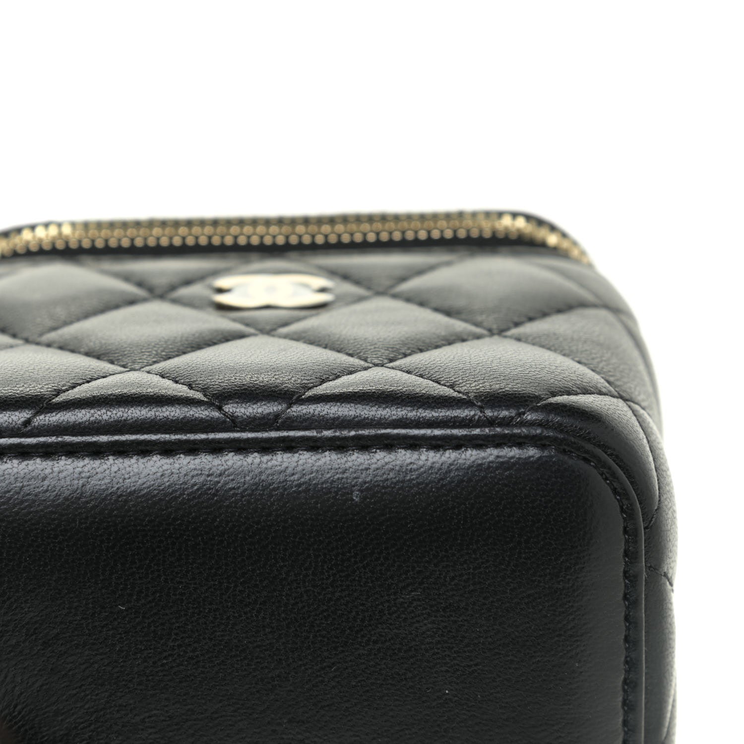 Chanel Lambskin Quilted Mini Vanity Case With Chain Black 12 of 20