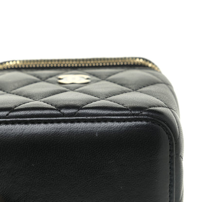 Chanel Lambskin Quilted Mini Vanity Case With Chain Black 12 of 20