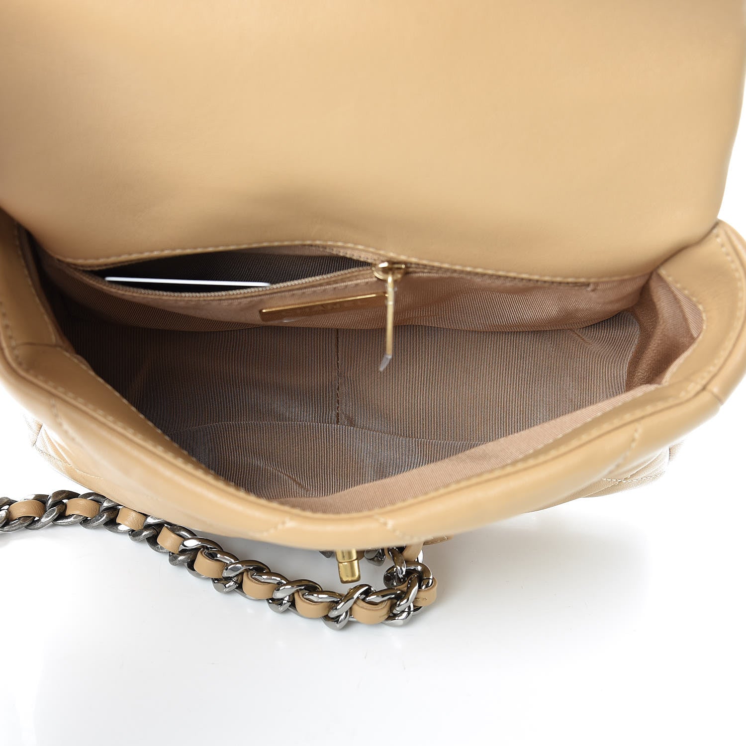 Chanel Lambskin Quilted Medium 19 Flap Dark Beige 5 of 10