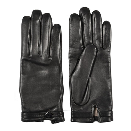 Hermes Lambskin Cashmere Dream Love Gloves 7 Black 2 of 4