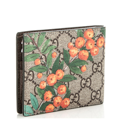 Gucci GG Supreme Monogram Tian Bi-Fold Wallet Beige Multicolor New Acero 3 of 7