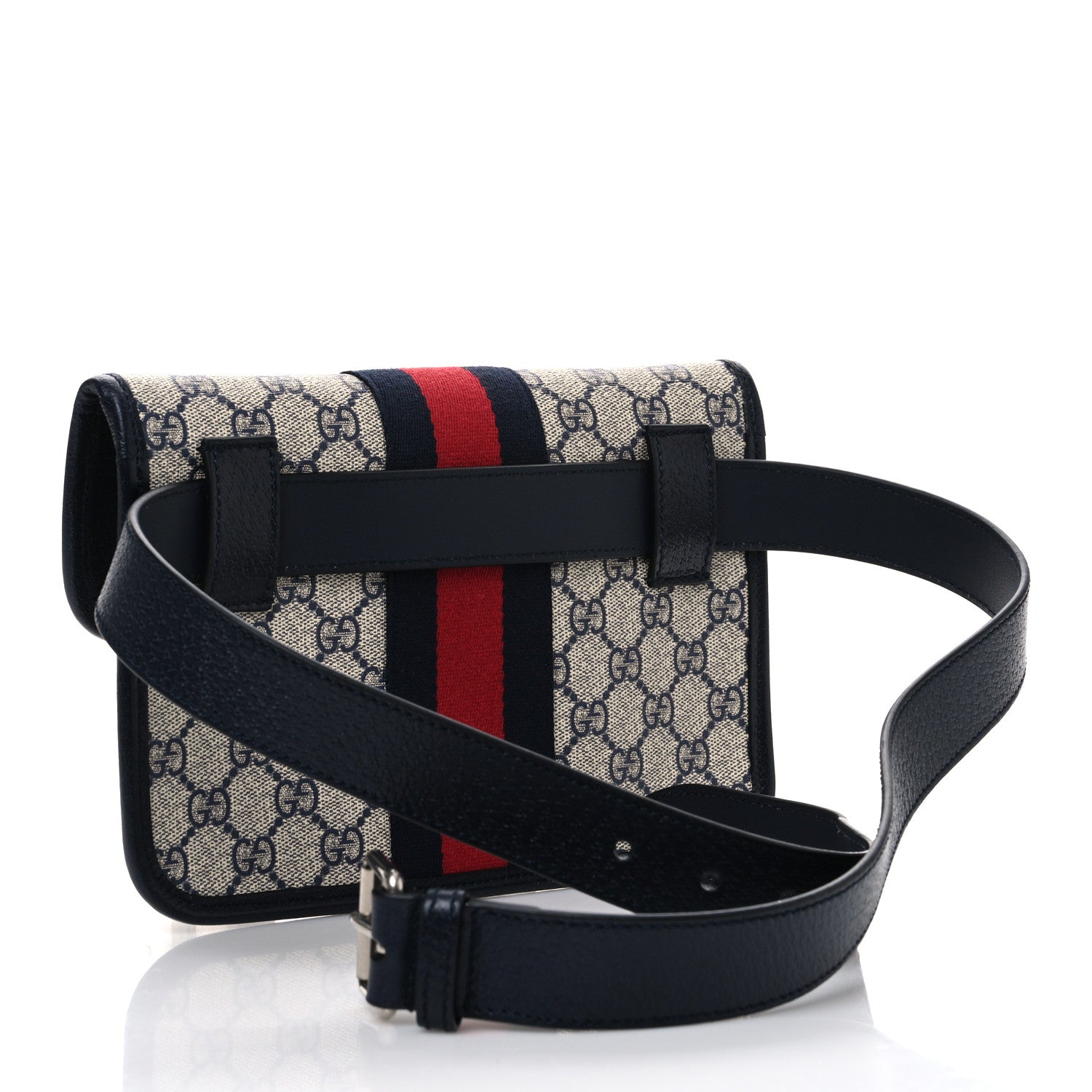 Gucci GG Supreme Monogram Web Small Ophidia Belt Bag 100 40 Beige Navy 3 of 10