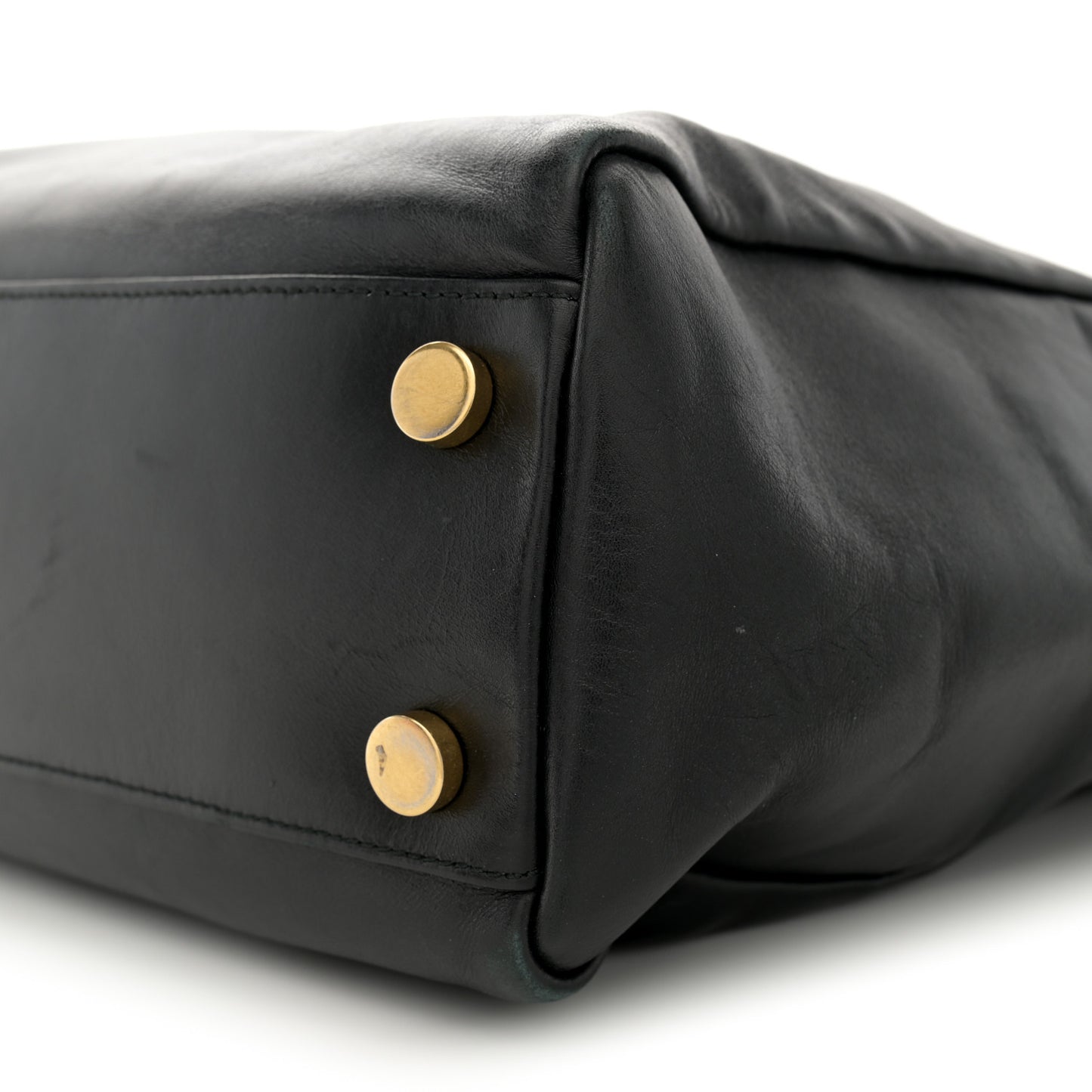 Calfskin Suede North South Reversible Shopping Tote Black