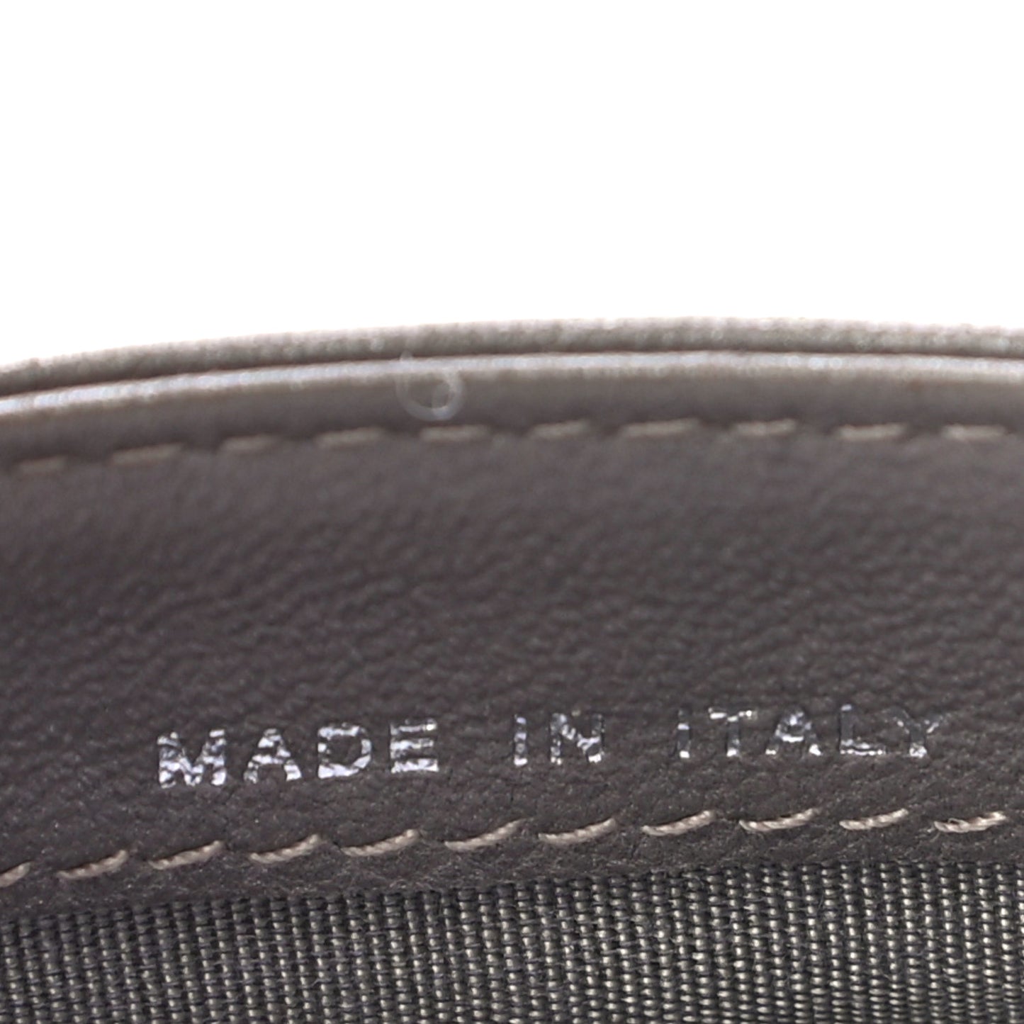 Calfskin Resin Stitched Card Holder Grey