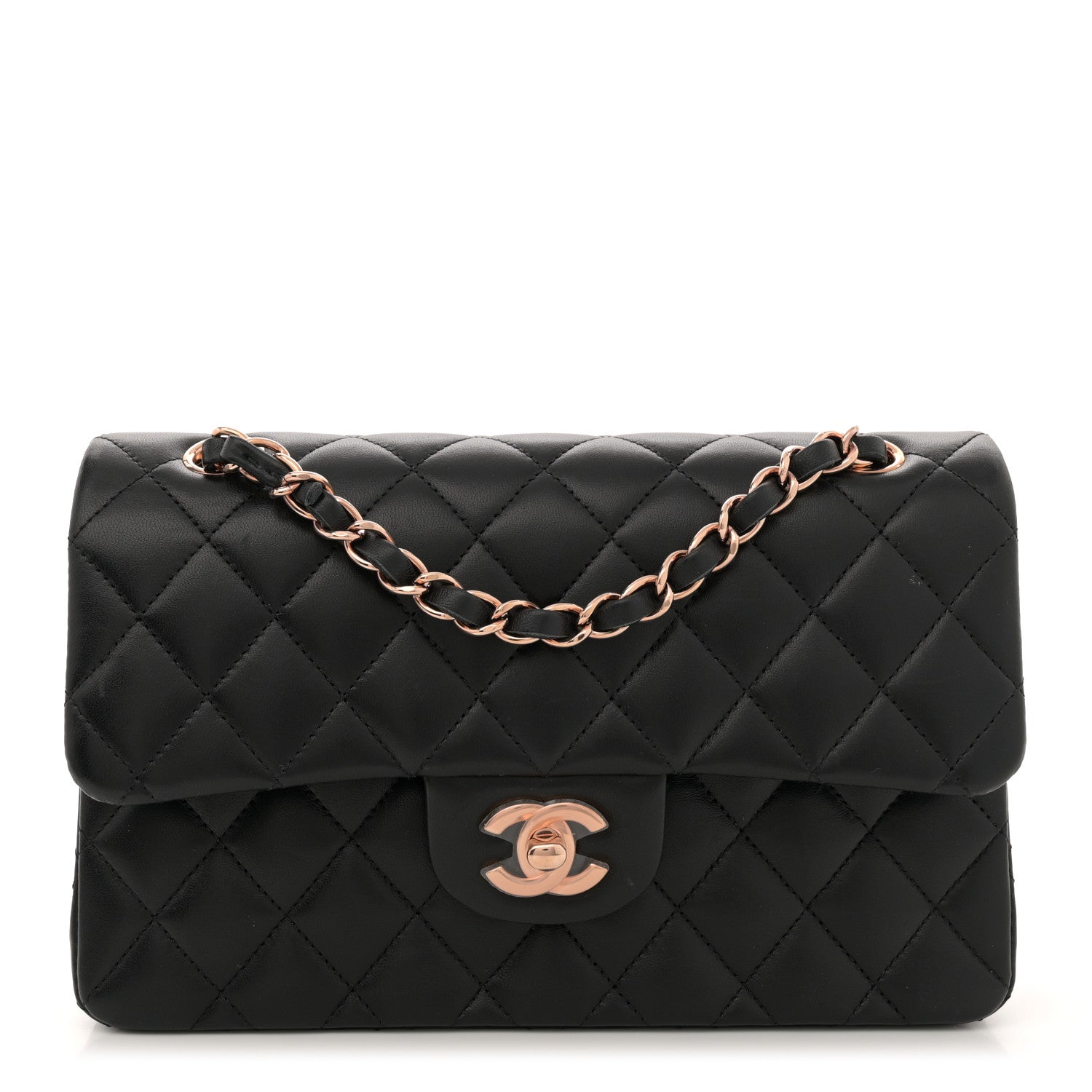 Chanel Lambskin Quilted Small Double Flap Black 1 of 11