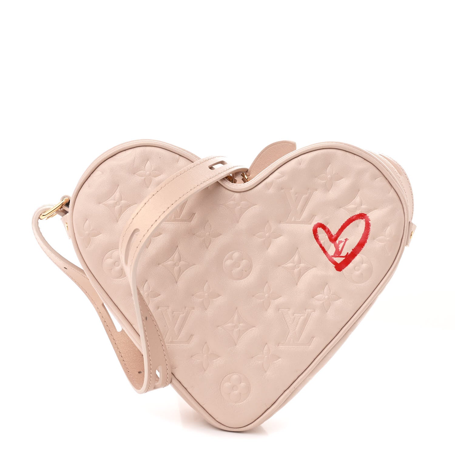 Louis Vuitton Lambskin Embossed Monogram Fall In Love Sac Coeur Light Pink 1 of 9