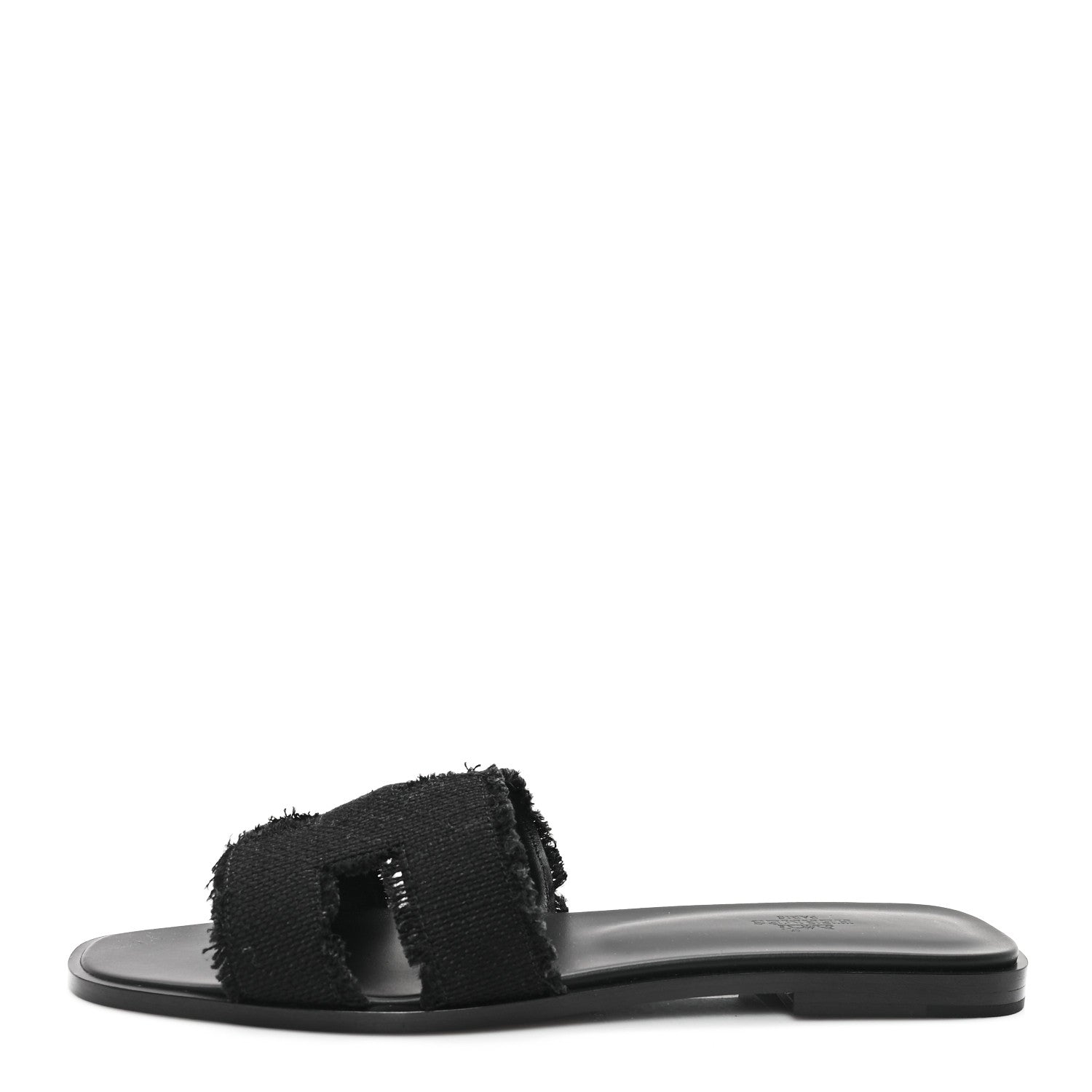 Hermes Toile H Oran Fringe Sandals 41 Black 1 of 10