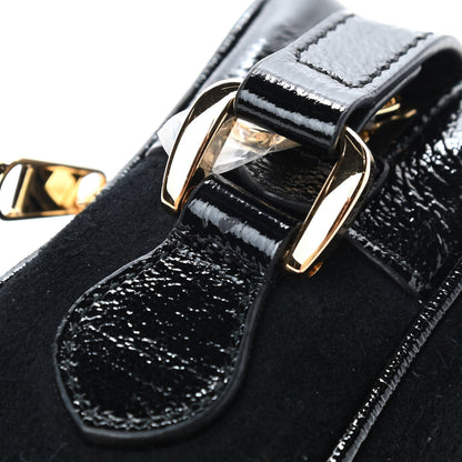 Gucci Suede Patent Web Mini Ophidia Shoulder Bag Black 5 of 5