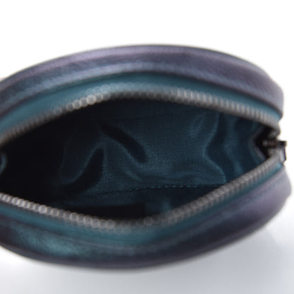 Chanel Iridescent Caviar Quilted Filigree Zip Around Classic Coin Purse Dark Turquoise 5 of 8