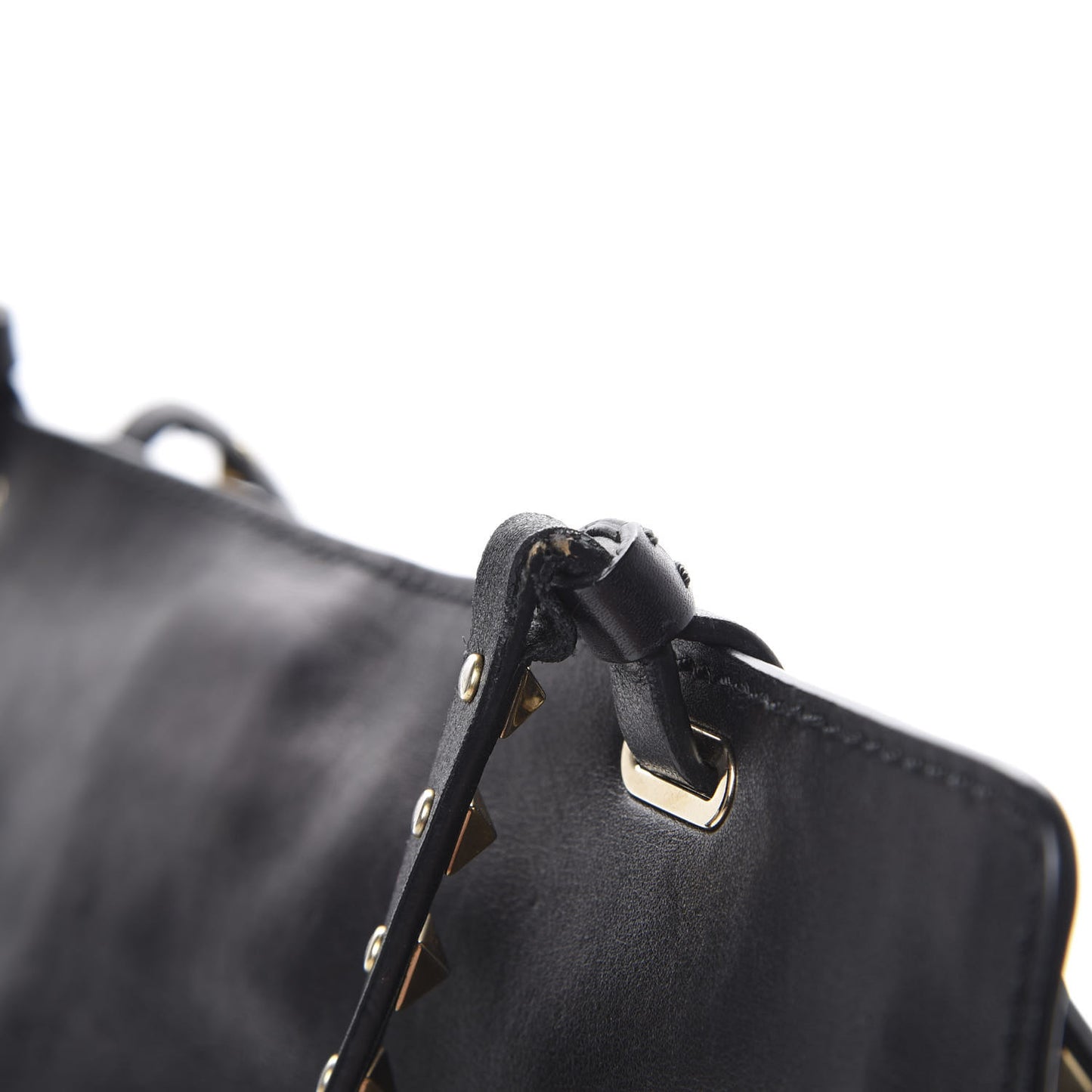 Vitello Medium Rockstud Tote Black